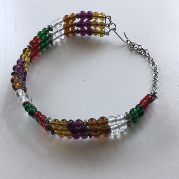 Adjustable Triple Layer Multi-Color Beaded Choker - Picture 5 of 9
